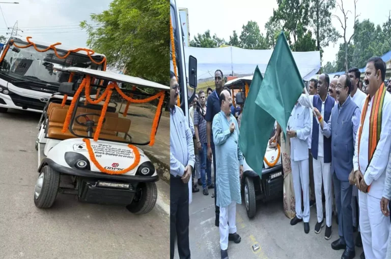 डिप्टी सीएम अरुण साव ने दिखाई 3 बसों और 1 ई-रिक्शा को हरी झंडी