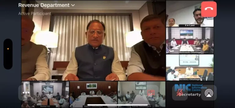 CM साय ने दक्षिण कोरिया से कलेक्टरों की वीडियो कॉन्फ्रेंसिंग ली, बस्तर संभाग में आई बाढ़ की जानकारी ली