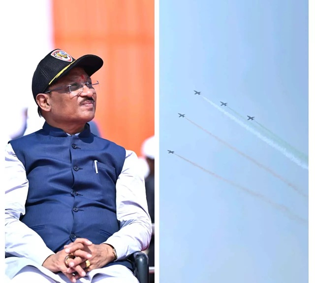 नवा रायपुर का आसमान भारतीय वायुसेना के शौर्य और पराक्रम का साक्षी बना नवा रायपुर का आसमान भारतीय वायुसेना के शौर्य और पराक्रम का साक्षी बना