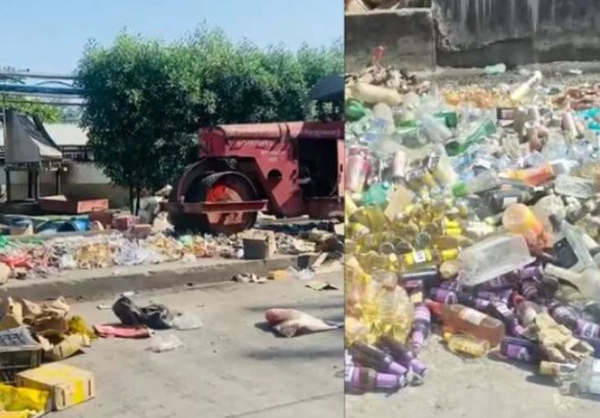 ndore Sharab Jabti : 2 करोड़ से अधिक की शराब, महुआ और भांग नष्ट…वीडियो