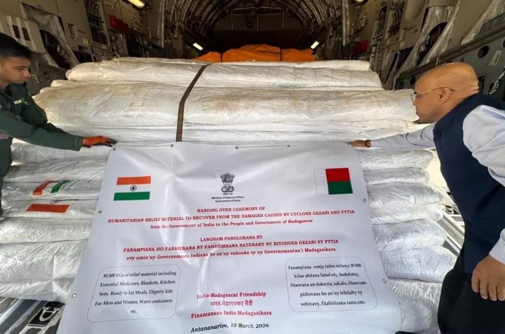 भारत ने चक्रवात प्रभावित मेडागास्कर को मेडिकल सहायता और राहत सामग्री भेजी