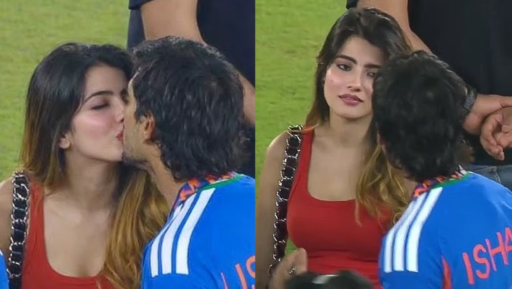 टीम इंडिया की जीत के जश्न में ईशान किशन और अदिति हुंडिया का किस वीडियो वायरल?