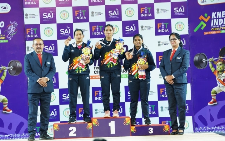 *खेलो इंडिया ट्राइबल गेम्स 2026:58 किग्रा महिला वेटलिफ्टिंग में अरुणाचल की अनाई वांग्सू ने जीता स्वर्ण*
